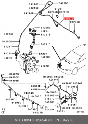 Жиклер MITSUBISHI Lancer (07-) омывателя левый OE 8265A083 MITSUBISHI