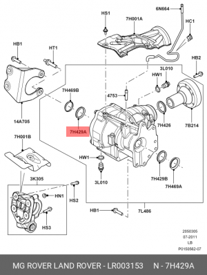 сальник переднего редуктора правый!\ Land Rover Discovery Sport/Range Rover Evoq LR003153 LAND ROVER