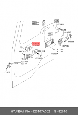 Ручка HYUNDAI HD120,170,450 двери внутренняя левая OE 823107A002 HYUNDAI KIA