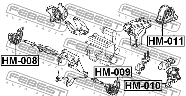 Опора двигателя HM-009 HM-009 FEBEST