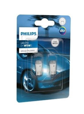 Лампа сигнальная LED Philips Ultinon Pro3000 [?W5W] к-т 2 шт 11961U30CWB2 11961U30CWB2 PHILIPS