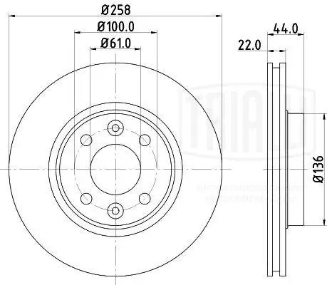 Диск торм. Renault Logan II (13-),Sandero II (14-),Clio IV (12-) перед. d258 DF  DF 095116 TRIALLI