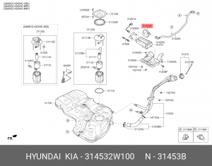 Воздушный фильтр топливного бака 314532W100 HYUNDAI KIA