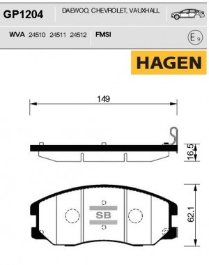 Колодки передние OPEL ANTARA GP1204 GP1204 SANGSIN