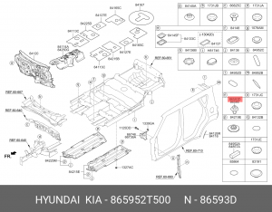 клипса бампера!\Hyundai Accent 865952T500 HYUNDAI