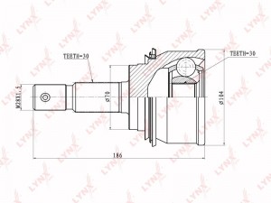 ШРУС наружный подходит для TOYOTA Prado(J120) 2.7-3.0D 02 CO-7544 CO-7544 LYNXAUTO