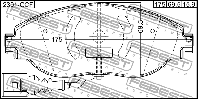 Колодки передние SKODA SUPERB II 2008-2015 2301-CCF 2301-CCF FEBEST
