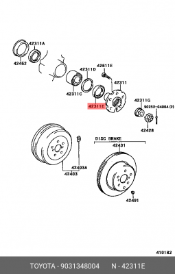 Сальник полуоси задней, внешний 90313-48004 90313-48004 TOYOTA