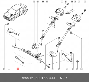 Тяга рулевая ЛАДА Largus RENAULT Logan,Sandero левая/правая OE 60 01 550 441 RENAULT