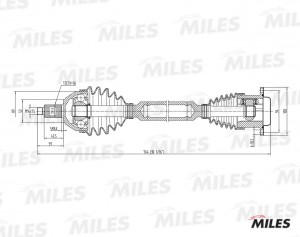 Привод в сборе правый SKODA FABIA/VW POLO 1.4-1.9TD 99- (GKN 304446) GC02125 GC02125 MILES