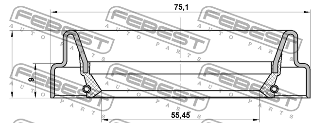 Сальник привода TOYOTA LAND CRUISER PRADO 120 95FDY-57750909C 95FDY-57750909C FEBEST