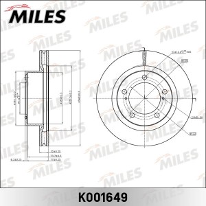 Диск тормозной TOYOTA LAND CRUISER J200/LEXUS LX570 08- передний вент.D340мм. (T K001649 MILES