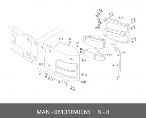 Насадная гайка M8-18X28X4,0-C45-ZN 06131890065 MAN
