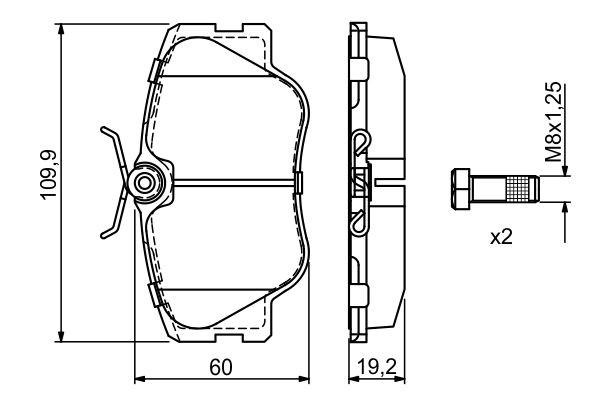 Колодки тормозные MERCEDES E (W124) (93-95) передние (4шт.) BOSCH 0 986 469 410 BOSCH
