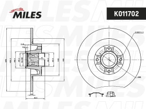 Диск тормозной задний с подшипником RENAULT MEGANE II/SCENIC II 03- (TRW DF4414B K011702 MILES