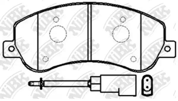 Колодки тормозные дисковые (с датчиком износа) FORD TRANSIT 330/350 06-/VW AMARO PN0444W NIBK