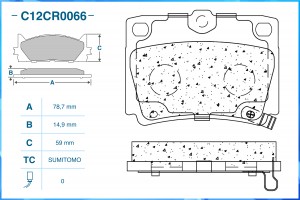 Тормозные колодки задние Low Metallic C12CR0066 C12CR0066 CWORKS