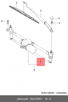 Трапеция стеклоочистителя CHEVROLET Lacetti (J200) OE 96474947 GENERAL MOTORS