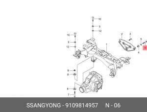 Болт SSANGYONG Kyron (05-),Rexton (06-) рычага заднего OE 9109814957 SSANG YONG