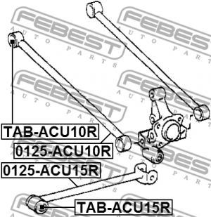 Сайлентблок задн поперечн тяги LEXUS RX300 1998.01-2003.02 TAB-ACU10R TAB-ACU10R FEBEST
