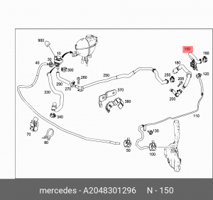 Патрубок отопителя MERCEDES A2048301296 MERCEDES BENZ