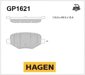 Колодки тормозные дисковые  GP1621 GP1621 SANGSIN