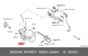 замок двери передней лев.!\ Nissan 80501-JG40A NISSAN