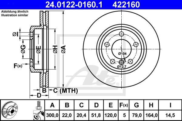 24.0122-0160.1 диск тормозной передний!\ BMW E46 3 2.5-2.0D M42/M47/M52/M54 98> 24.0122-0160.1 ATE