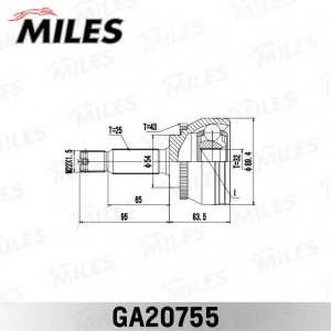 ШРУС наружный MITSUBISHI GALANT USA 96-03 GA20755 GA20755 MILES