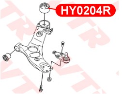 Сайлентблок рычага передней подвески, задний HY0204R HY0204R VTR