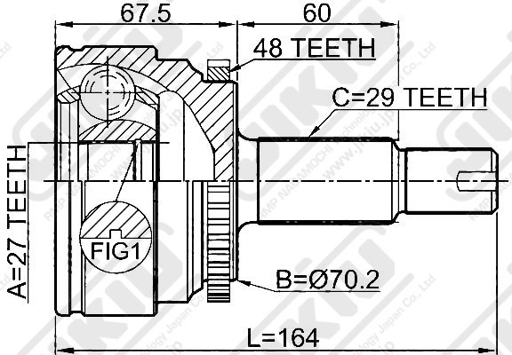 ШРУС JC47001 JC47001 JIKIU