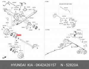 Сальник KIA Bongo 3 (06-) (2.9) полуоси задней (36.5х43х8) OE 0K42A26157 HYUNDAI KIA