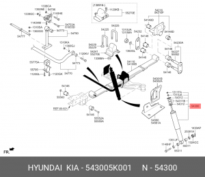 Амортизатор HYUNDAI HD65,72,78 передний масляный OE 543005K001 HYUNDAI KIA