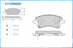 Тормозные колодки передние Low Metallic C11CR0205 C11CR0205 CWORKS