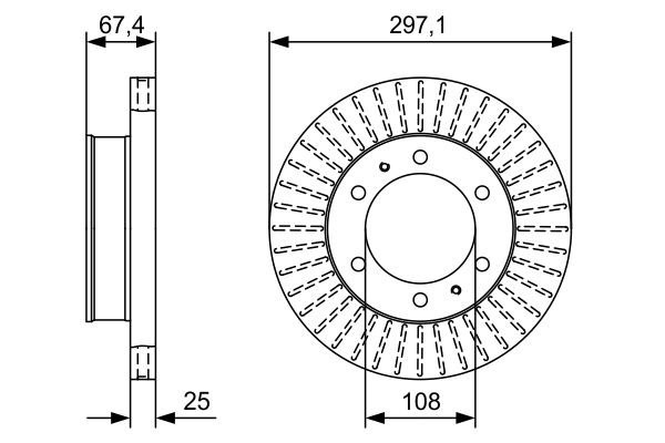 TOYOTA HILUX (2005>) 297x25x6 0 986 479 A96 BOSCH
