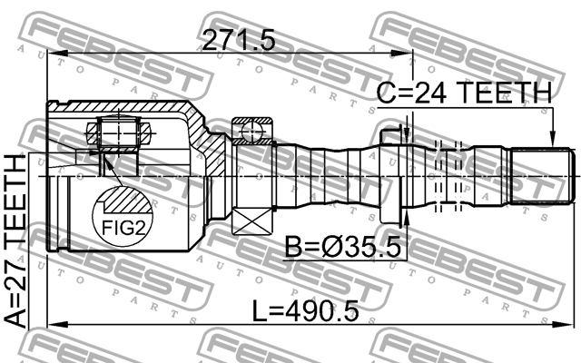 ШРУС 0111-ACA31RH 0111-ACA31RH FEBEST