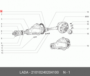 21010-2402041-00 Подшипник редуктора 2101 /7807 У/ (СПЗ) 21010-2402041-00 LADA VAZ