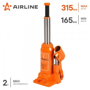 Домкрат бутылочный 2т в сумке (MIN - 165мм, MAX - 315мм) AJ-B-02 AIRLINE