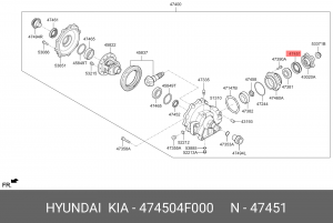 УПЛОТНИТЕЛЬНОЕ КОЛЬЦО ДИФФЕРЕНЦИАЛА 47450-4F000 474504F000 HYUNDAI KIA
