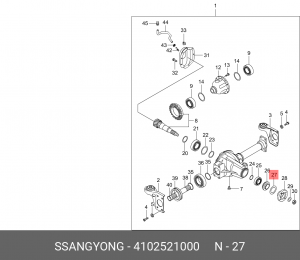 Сальник дифференциала заднего моста 41025-21000 4102521000 SSANG YONG