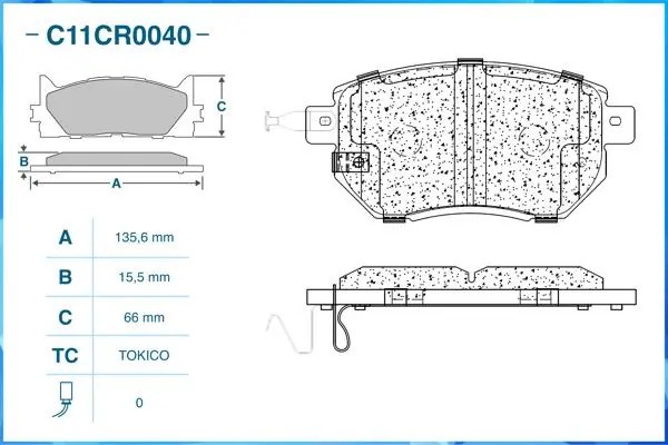 Колодки тормозные дисковые передние (Low Metallic) C11CR0040 CWORKS