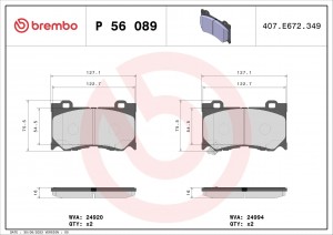 Колодки тормозные P56089 P56089 BREMBO