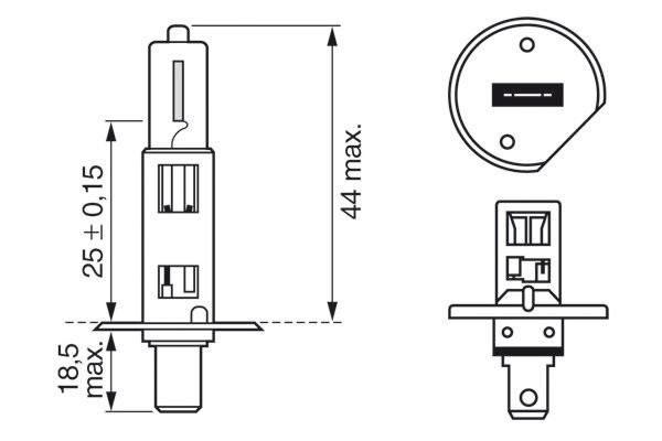 H1 12V-55W Стандартная, P14.5s 1 987 302 011 BOSCH