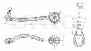 Рычаг подвески поперечный передний нижний левый SSP-40053 UNIO