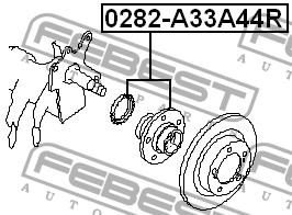 Ступица NISSAN Almera (N15) задняя с подшипником FEBEST 0282-A33A44R FEBEST