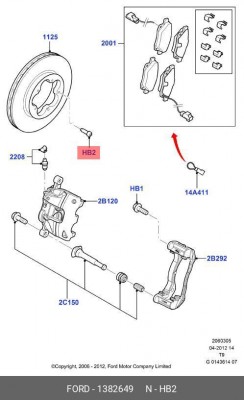 болт М12х30мм!\ Ford All 1 382 649 FORD