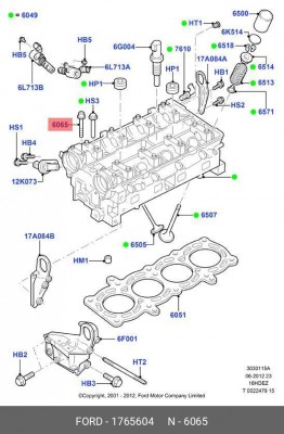 БОЛТ ГОЛОВКИ БЛОКА/BOLT 1765604 1765604 FORD