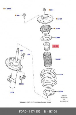 отбойник амортизатора переднего!\ Ford Mondeo IV Standard 07> 1 474 352 FORD