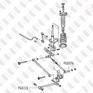 сайлентблок задней цапфы!\ Toyota Kluger L/V ACU25/MCU25 4WD 00-07 FG0376 FIXAR
