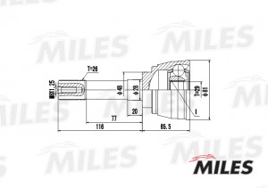 ШРУС наружный передний SUZUKI VITARA 1.9D-2.0 94-99 (GKN 303872) GA20446 GA20446 MILES